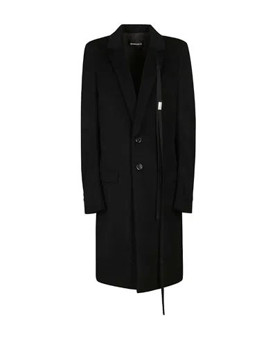 Ann Demeulemeester Lapel-string Single-breasted Coat In Black