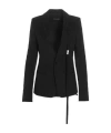 Ann Demeulemeester Lapel-tie One-button Blazer In Black