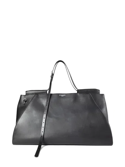 Ann Demeulemeester Large Sylvia Silk Touch Calf Skin Tote Bag In Black