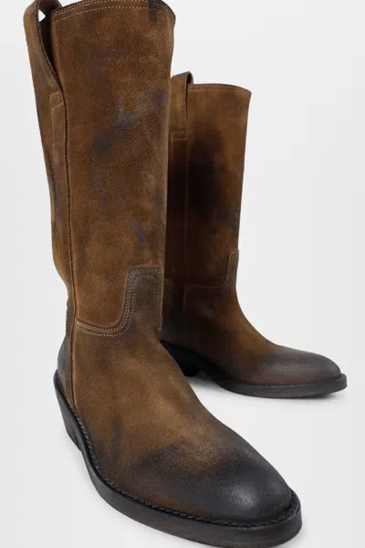 Ann Demeulemeester Laxit Pull On Boots In Brown