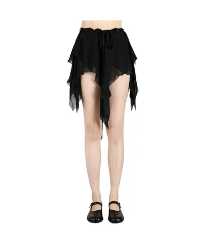 Ann Demeulemeester Layered Mini Skirt In Black