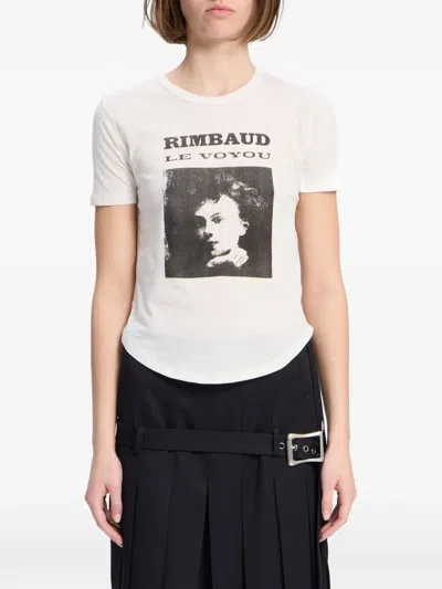 Ann Demeulemeester Le Voyou Graphic-print T-shirt In Neutral