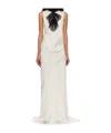Ann Demeulemeester Off-white Leah Long Asymmetric Sleeveless Maxi Dress In White