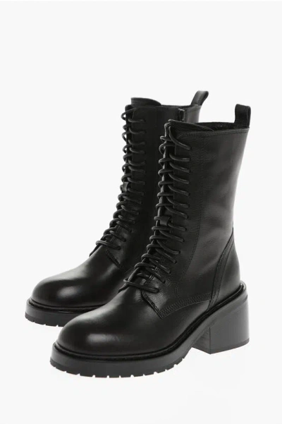 Ann Demeulemeester Leather Ankle Boots Heike With Inner Zip In Black