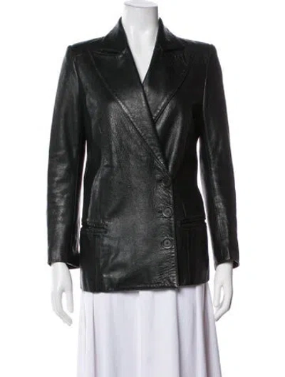 Pre-owned Ann Demeulemeester Leather Blazer In Black