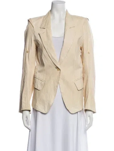 Pre-owned Ann Demeulemeester Leather Blazer In Neutral