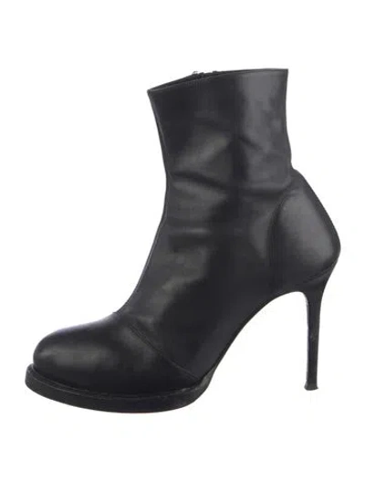 Pre-owned Ann Demeulemeester Leather Boots In Black
