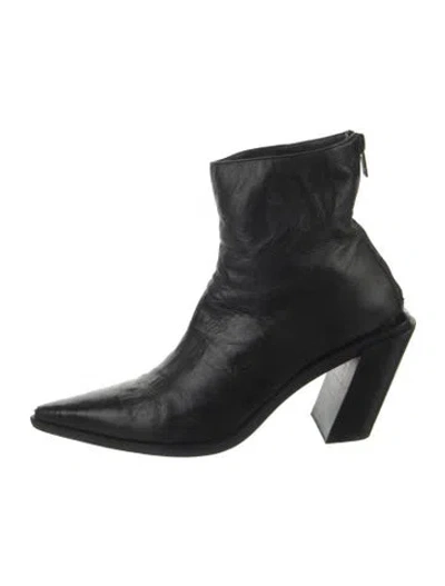 Pre-owned Ann Demeulemeester Leather Boots In Black
