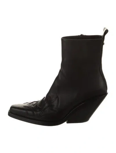 Pre-owned Ann Demeulemeester Leather Boots In Black
