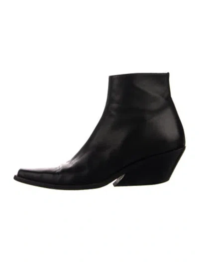 Pre-owned Ann Demeulemeester Leather Boots In Black