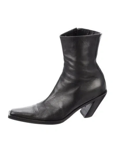 Pre-owned Ann Demeulemeester Leather Boots In Black