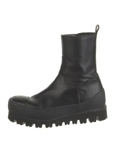 Pre-owned Ann Demeulemeester Leather Boots In Black