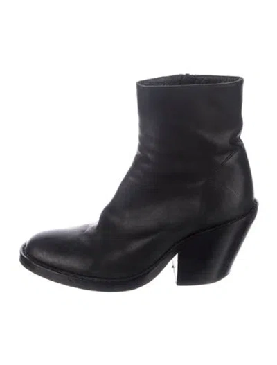Pre-owned Ann Demeulemeester Leather Boots In Black