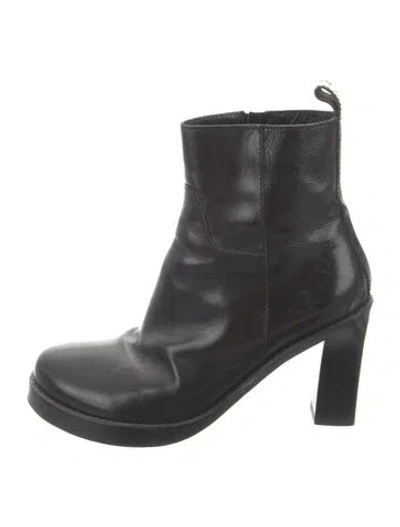 Pre-owned Ann Demeulemeester Leather Boots In Black