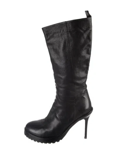 Pre-owned Ann Demeulemeester Leather Boots In Black