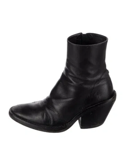 Pre-owned Ann Demeulemeester Leather Boots In Black
