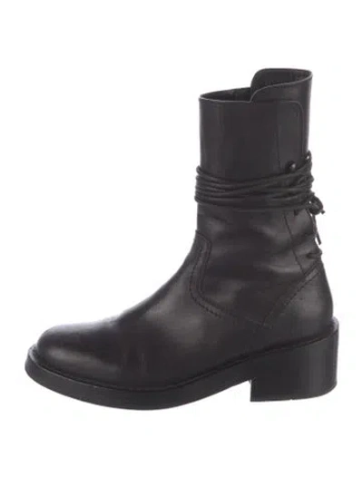 Pre-owned Ann Demeulemeester Leather Boots In Black