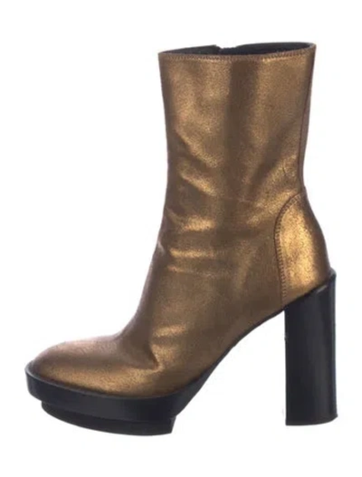 Pre-owned Ann Demeulemeester Leather Boots In Gold