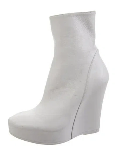 Pre-owned Ann Demeulemeester Leather Boots In White