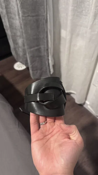 Pre-owned Ann Demeulemeester Leather Bracelett In Black