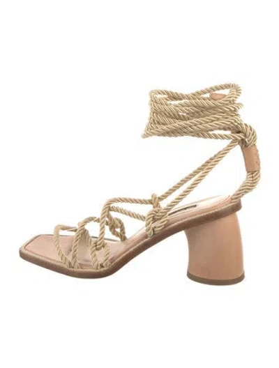 Pre-owned Ann Demeulemeester Leather Braided Accents Gladiator Sandals In Neutral
