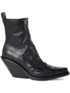 Ann Demeulemeester Leather Carved-detail Boots In Black