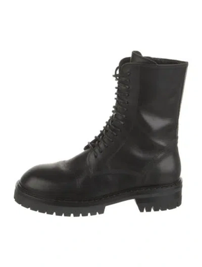 Pre-owned Ann Demeulemeester Leather Combat Boots In Black