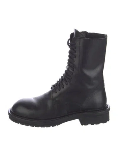Pre-owned Ann Demeulemeester Leather Combat Boots In Black