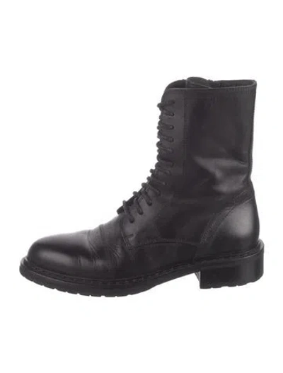 Pre-owned Ann Demeulemeester Leather Combat Boots In Black