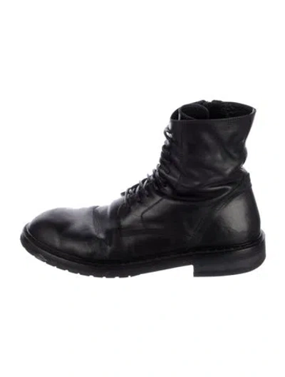 Pre-owned Ann Demeulemeester Leather Combat Boots In Black