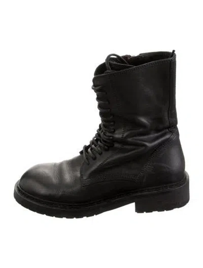 Pre-owned Ann Demeulemeester Leather Combat Boots In Black