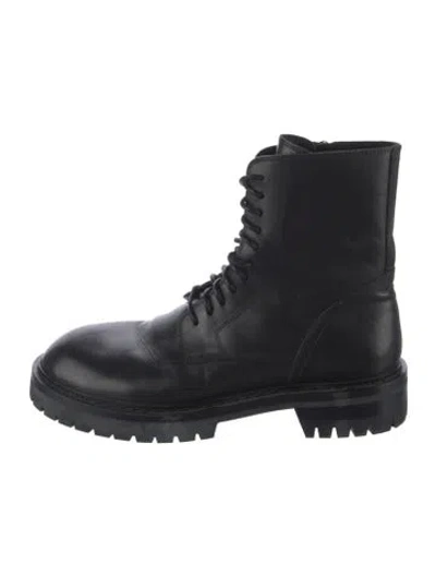 Pre-owned Ann Demeulemeester Leather Combat Boots In Black