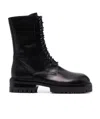 Ann Demeulemeester Leather Combat Boots In Black