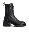 Ann Demeulemeester 40mm Lace-up Leather Boots In Black