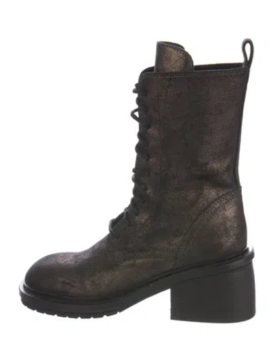 Pre-owned Ann Demeulemeester Leather Combat Boots In Brown