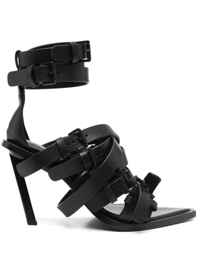 Ann Demeulemeester Leather Heeled Sandals In Black