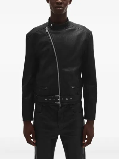 Ann Demeulemeester Leather Jacket In Black