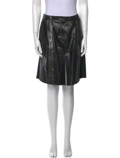 Pre-owned Ann Demeulemeester Leather Knee-length Skirt In Black