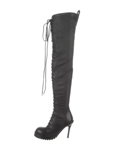 Pre-owned Ann Demeulemeester Leather Lace-up Boots In Black