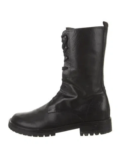 Pre-owned Ann Demeulemeester Leather Lace-up Boots In Black