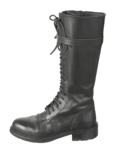 Pre-owned Ann Demeulemeester Leather Lace-up Boots In Black