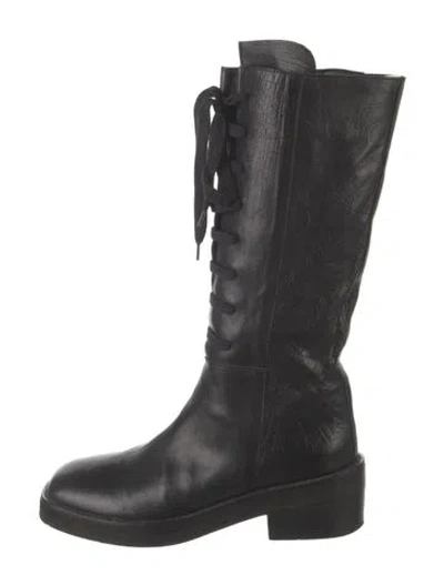 Pre-owned Ann Demeulemeester Leather Lace-up Boots In Black