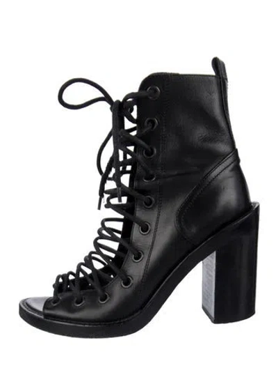 Pre-owned Ann Demeulemeester Leather Lace-up Boots In Black