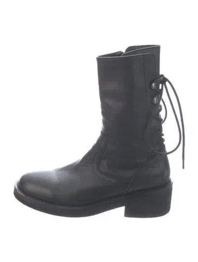 Pre-owned Ann Demeulemeester Leather Lace-up Boots In Black