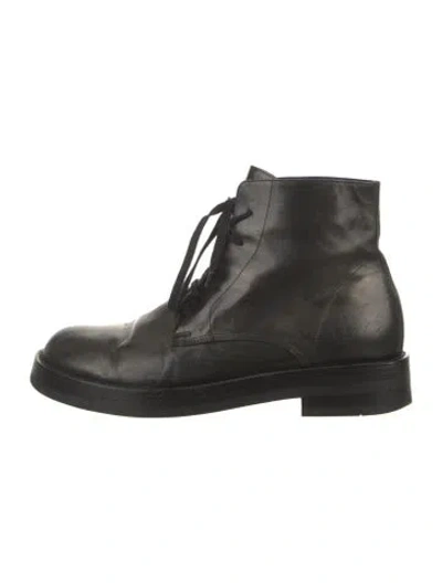 Pre-owned Ann Demeulemeester Leather Lace-up Boots In Black