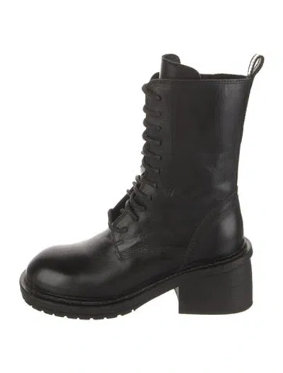 Pre-owned Ann Demeulemeester Leather Lace-up Boots In Black