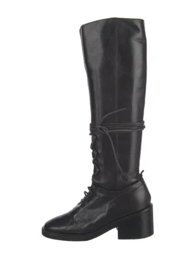 Pre-owned Ann Demeulemeester Leather Lace-up Boots In Black