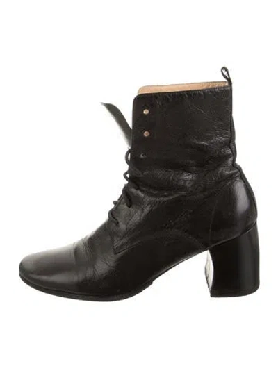 Pre-owned Ann Demeulemeester Leather Lace-up Boots In Black