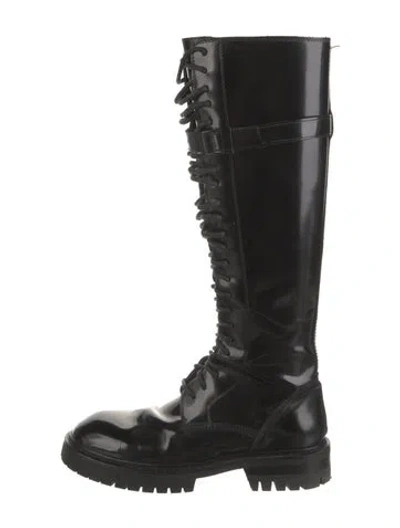 Pre-owned Ann Demeulemeester Leather Lace-up Boots In Black
