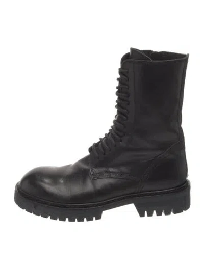 Pre-owned Ann Demeulemeester Leather Lace-up Boots In Black